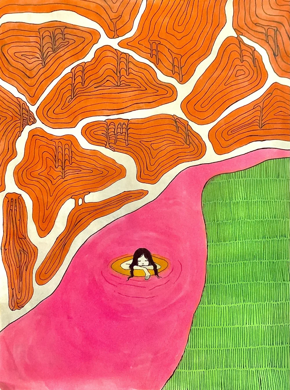 Dream River, painting by Erika Urano